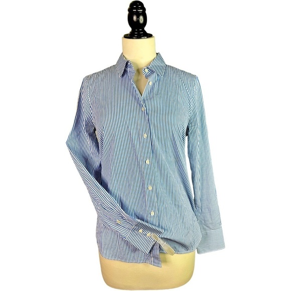 J. Crew Tops - J. Crew Stretch Perfect *Like New* Stripe Shirt S